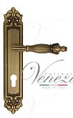 Дверная ручка Venezia на планке PL96 мод. Olimpo (мат. бронза) под цилиндр