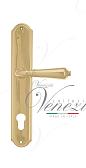 Дверная ручка Venezia на планке PL02 мод. Vignole (полир. латунь) под цилиндр