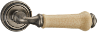 Дверная ручка RENZ мод. Сиракузы (серебро антич. с керамикой кофе) DH 617-16 SL/CC
